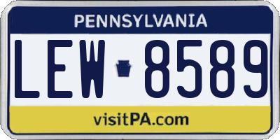 PA license plate LEW8589