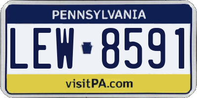 PA license plate LEW8591