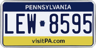 PA license plate LEW8595