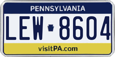 PA license plate LEW8604