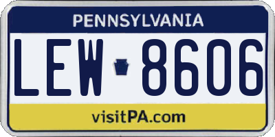 PA license plate LEW8606
