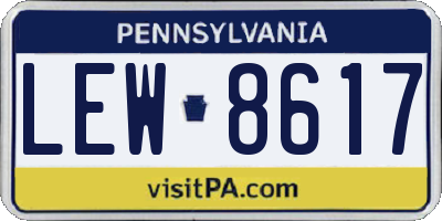 PA license plate LEW8617
