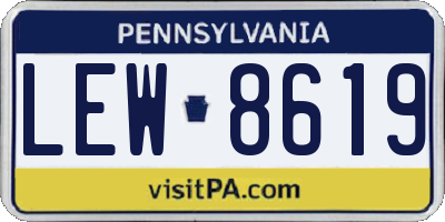 PA license plate LEW8619