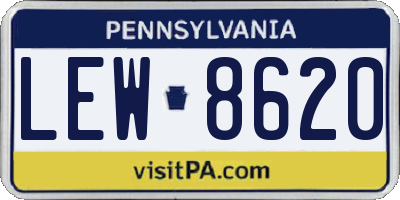 PA license plate LEW8620