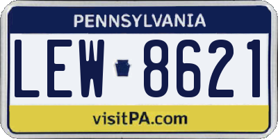 PA license plate LEW8621