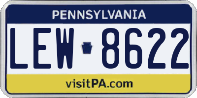 PA license plate LEW8622