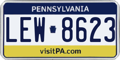 PA license plate LEW8623