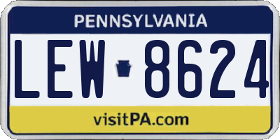 PA license plate LEW8624