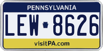 PA license plate LEW8626