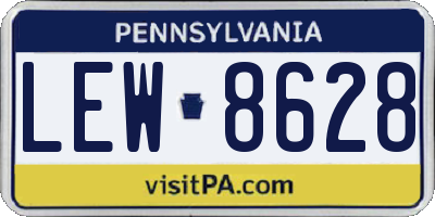 PA license plate LEW8628