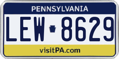 PA license plate LEW8629