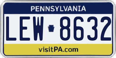 PA license plate LEW8632