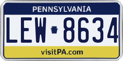 PA license plate LEW8634