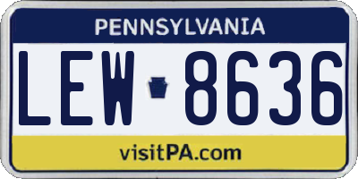PA license plate LEW8636