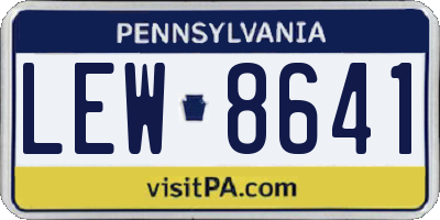 PA license plate LEW8641