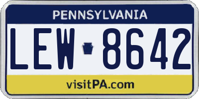 PA license plate LEW8642