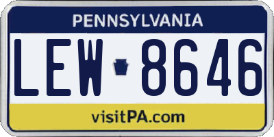 PA license plate LEW8646