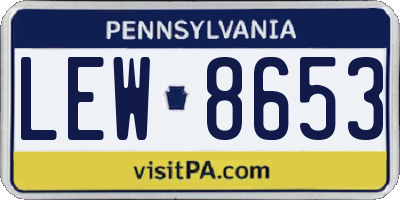 PA license plate LEW8653