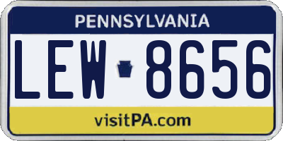 PA license plate LEW8656