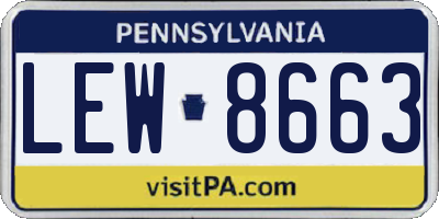PA license plate LEW8663