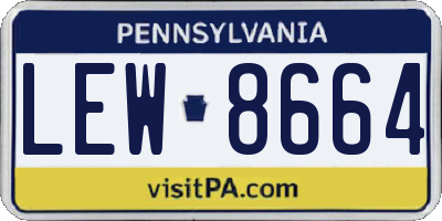 PA license plate LEW8664