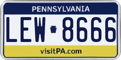 PA license plate LEW8666