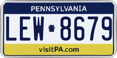 PA license plate LEW8679