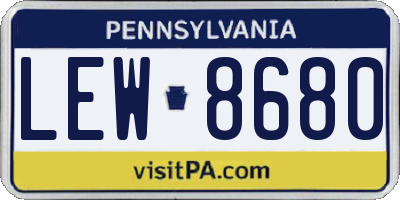 PA license plate LEW8680