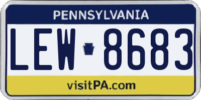 PA license plate LEW8683