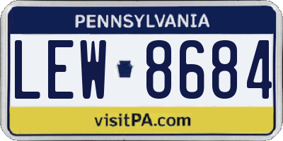 PA license plate LEW8684