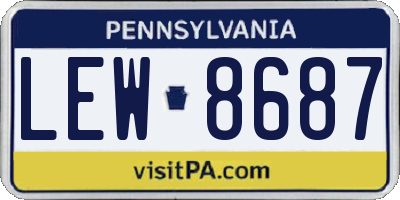 PA license plate LEW8687