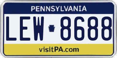PA license plate LEW8688
