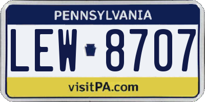PA license plate LEW8707