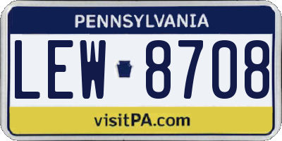 PA license plate LEW8708