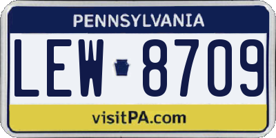 PA license plate LEW8709