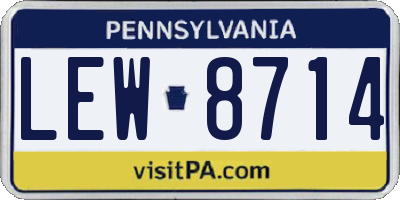 PA license plate LEW8714