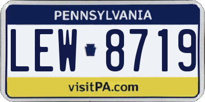 PA license plate LEW8719