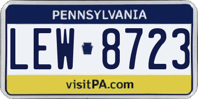PA license plate LEW8723