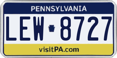 PA license plate LEW8727