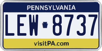 PA license plate LEW8737