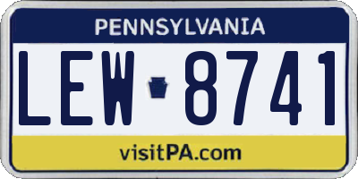 PA license plate LEW8741