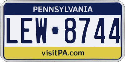 PA license plate LEW8744