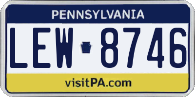 PA license plate LEW8746