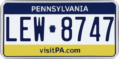 PA license plate LEW8747
