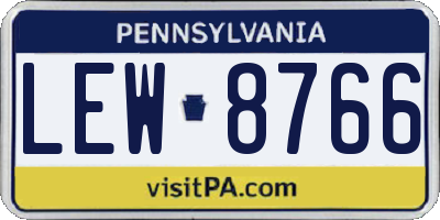 PA license plate LEW8766