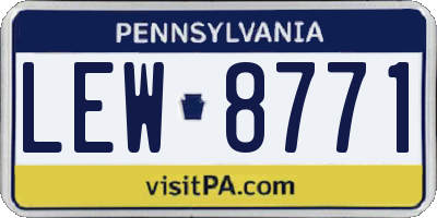 PA license plate LEW8771