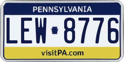 PA license plate LEW8776