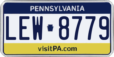 PA license plate LEW8779