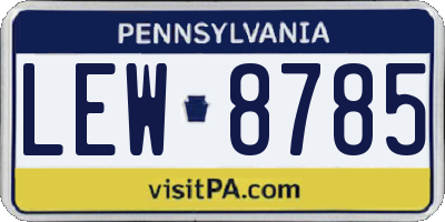 PA license plate LEW8785