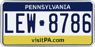 PA license plate LEW8786